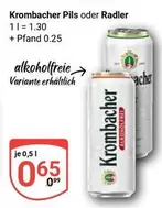 Krombacher - Pils oder Radler