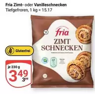 Fria Zimt- oder Vanilleschnecken