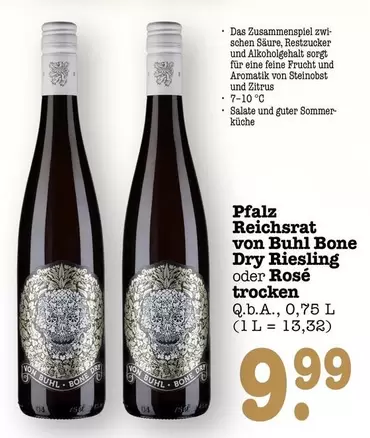 Bone - Dry Riesling oder Rosé trocken