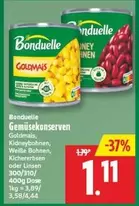Bonduelle - Gemüsekonserven Goldmais, Kidneybohnen, Kichererbsen oder Linsen