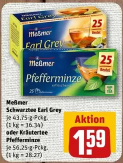 Grey - Schwarzee Earl  oder Kräutertee Pfefferminz
