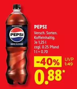 Pepsi - Versch. Sorten. Koffeinhaltig.
