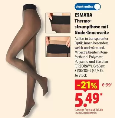 Thermo-strumpfhose mit Nude-Innenseite