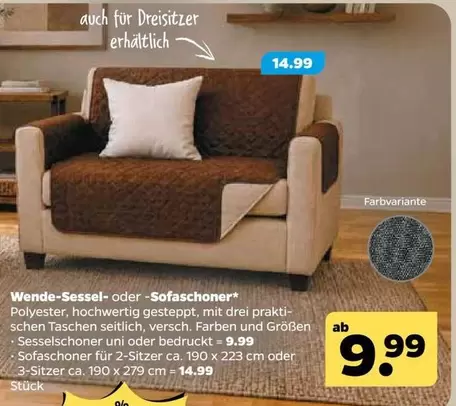 Wende-Sessel- oder -Sofaüberwurf