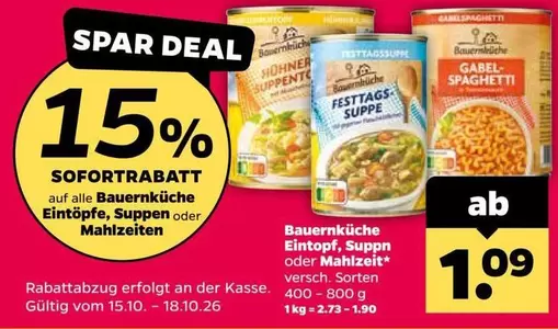 Eintöpfe, Suppen oder Mahlzeiten