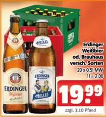 Erdinger - Weißbier od. Brauhaus versch. Sorten