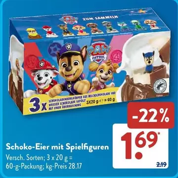 Paw Patrol - Schoko-Eier mit Spielfiguren