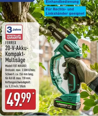 20-V-Akku-Kompakt-Multisäge Modell FBT-NXS002