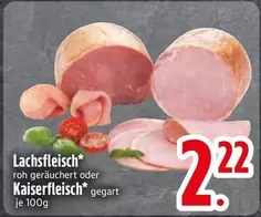 Lachsfleisch roh geräuchert oder Kaiserfleisch gegart