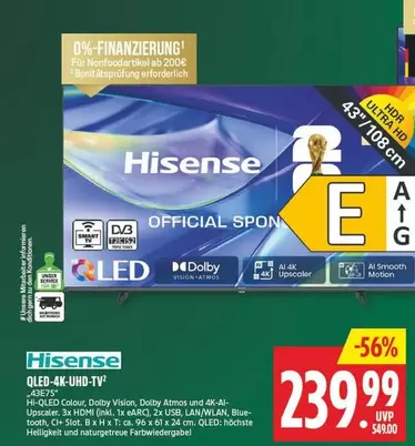 Hisense - QLED-4K-UHD-TV
43"/108 cm