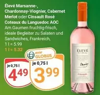 AOC - Élevé Marsanne-, Chardonnay-Viognier, Cabernet Merlot oder Cinsault Rosé Coteaux du Languedoc