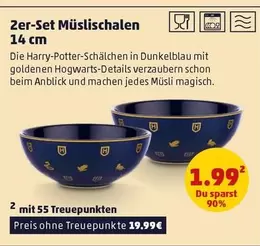 Harry Potter - 2er-Set Müslischalen 14 cm