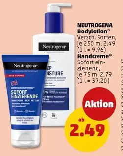 Neutrogena - Bodylotion* Versch. Sorten, je 250 ml / Handcreme* Sofort einziehende, je 75 ml
