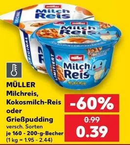Milchreis, Kokosmilch-Reis oder Grießpudding