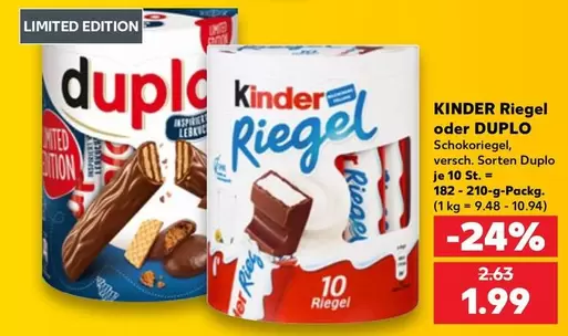 Kinder - KINDER RIEGEL oder DUPLO Schokoriegel