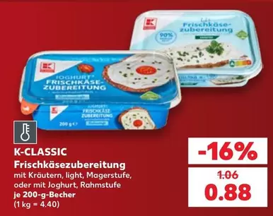 Frischkäsezubereitung