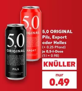 5,0 ORIGINAL Pils, Export oder Helles