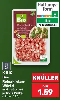 Bio -  Rohschinken-Würfel