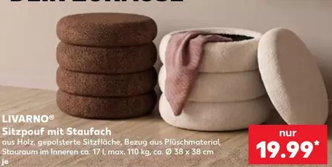 Sitzpouf mit Staufach