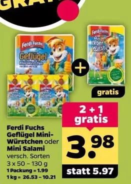 Fuchs - Geflügel Mini-Würstchen oder Mini Salami