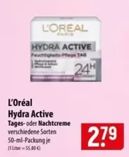 L'Oréal - Hydra Active Tages- oder Nachtcreme