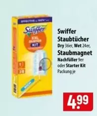 Swiffer - Staubücher Dry 36er, Wet 24er, Staubmagnet Nachfüller 9er oder Starter Kit