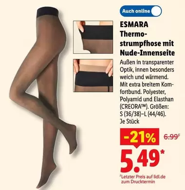 Thermo-strumpfhose mit Nude-Innenseite