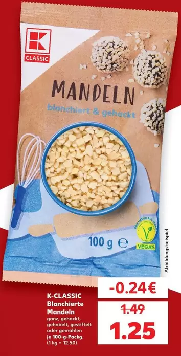 Mandelin blanchiert & gehackt