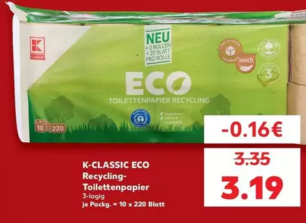 K-CLASSIC ECO Recycling-Toilettenpapier