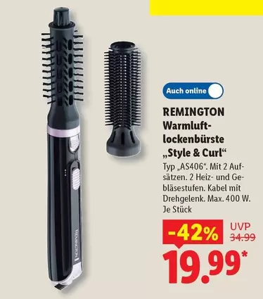 Remington - Warmluft-lockenbürste „Style & Curl“ Typ AS406