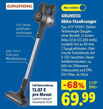 Hand - Akku-Staubsauger Typ VCP 4330L