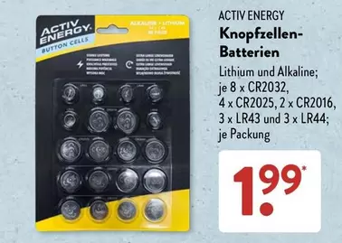 Lithium - Knopfzellen-Batterien