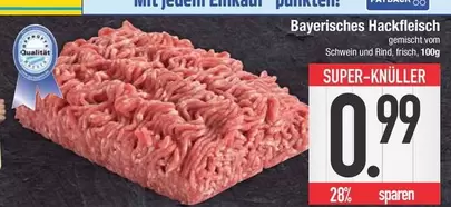 Bayerisches Hackfleisch gemischt vom Schwein und Rind, frisch