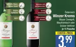 Winzer Krems Blauer Zweigelt, Blauer Zweigelt, Blaufränkisch oder Grüner Veltliner