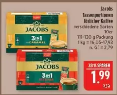 Tassenportionen löslicher Kaffee verschiedene Sorten