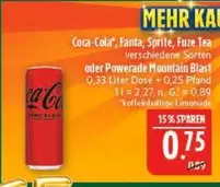 Coca Cola - Coca-Cola, Fanta, Sprite, Fuze Tea oder Powerade Mountain Blast