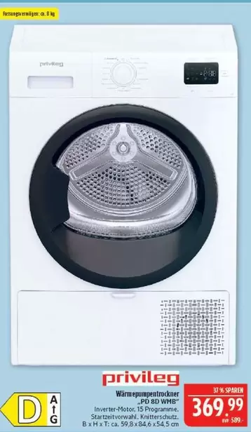 Wärmepumpentrockner JPG 80 WH
