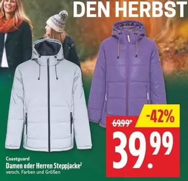 Damen oder Herren Steppjacke
