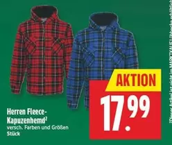 Herren Fleece-Kapuzenhemd