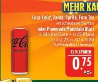 Coca Cola - Coca-Cola, Fanta, Sprite, Fuze Tea oder Powerade Mountain Blast
