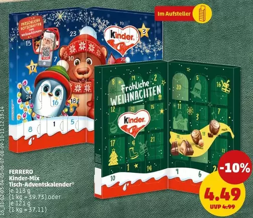 Kinder - -Mix Tisch-Adventskalender