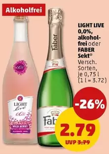 Faber - LIGHT LIVE 0,0%, alkohol-frei oder FABER Sekt
Verschn. Sorten