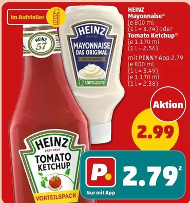 Heinz - Mayonnaise or Tomato Ketchup