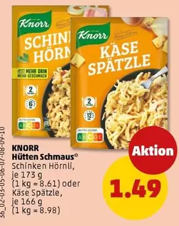 Knorr - Hütten Schmaus Schinken Hörnli oder Käse Spätzle