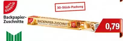Backpapier-Zuschnitte