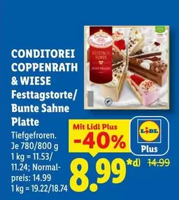 Festtagstorte/ Bunte Sahne Platte