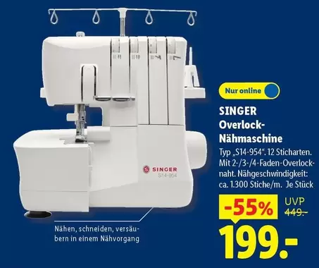 Singer - Overlock-Nähmaschine Typ "S14-954"