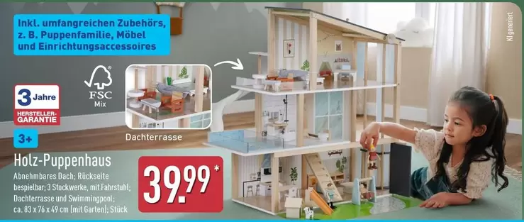 Holz-Puppenhaus