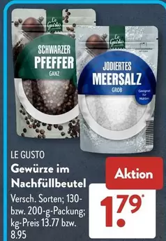 Gewürze im Nachfüllbeutel