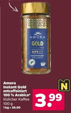 Gold - Instant entkoffeiniert 100 % Arabica Lösliccher Kaffee